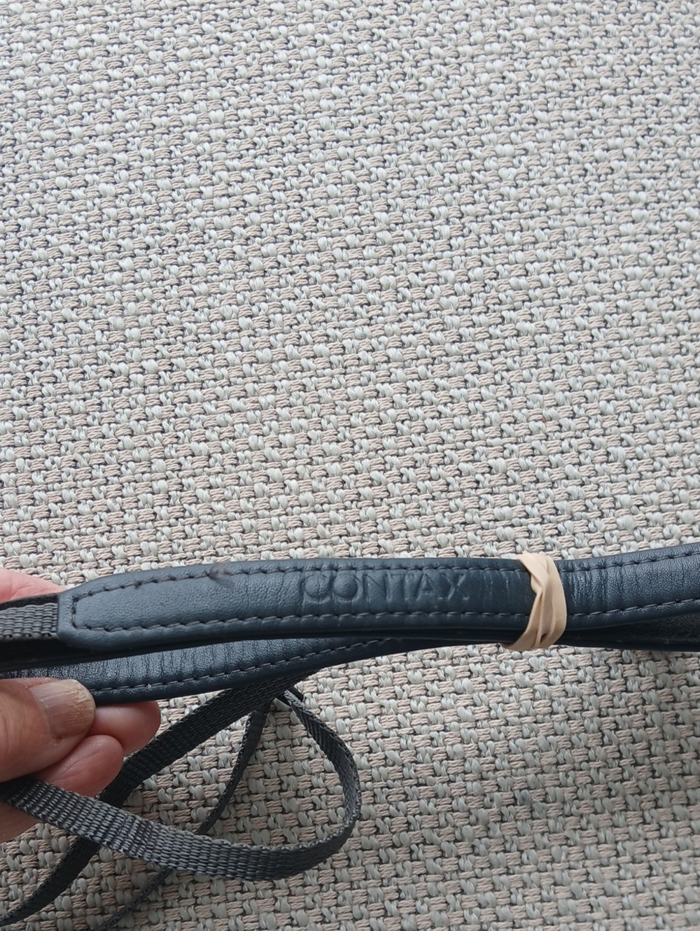 Original Contax gray Leather Camera Neck Strap